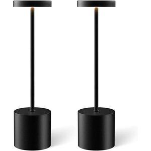 Cordless LED Table Lamps Set Rechargeable Dimmable Light for Patio Bedroom